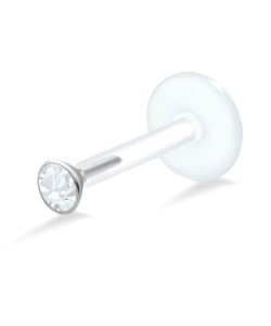 Small Stone Labret Silver LA-179